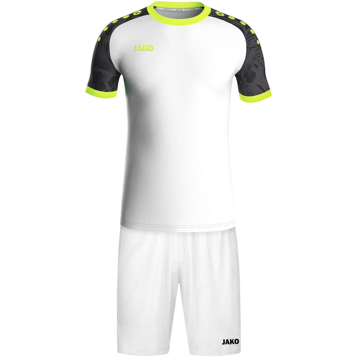 JAKO Trikot Iconic KA weiß/schwarz/neongrün