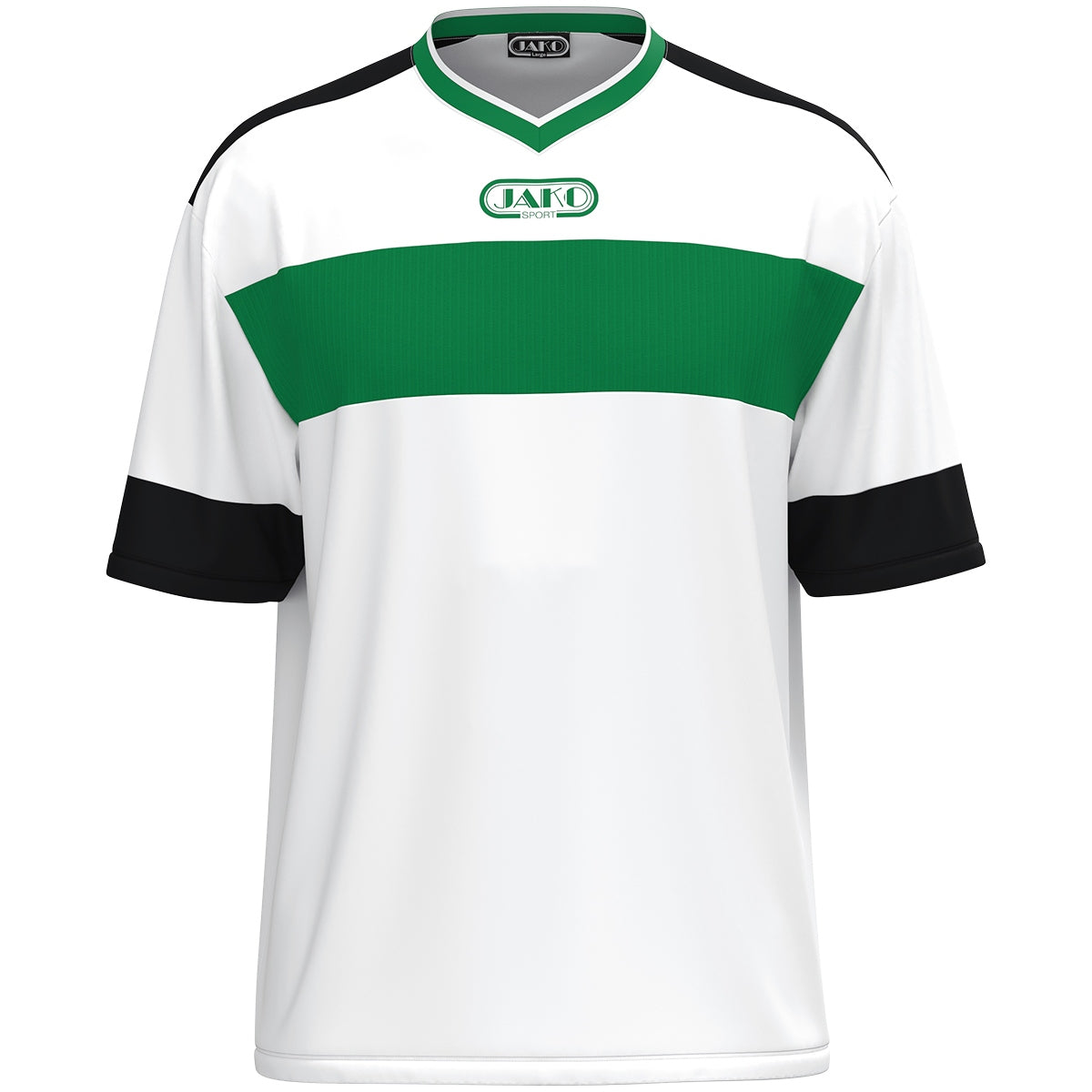 JAKO Trikot Club 92 KA weiß/sportgrün/schwarz
