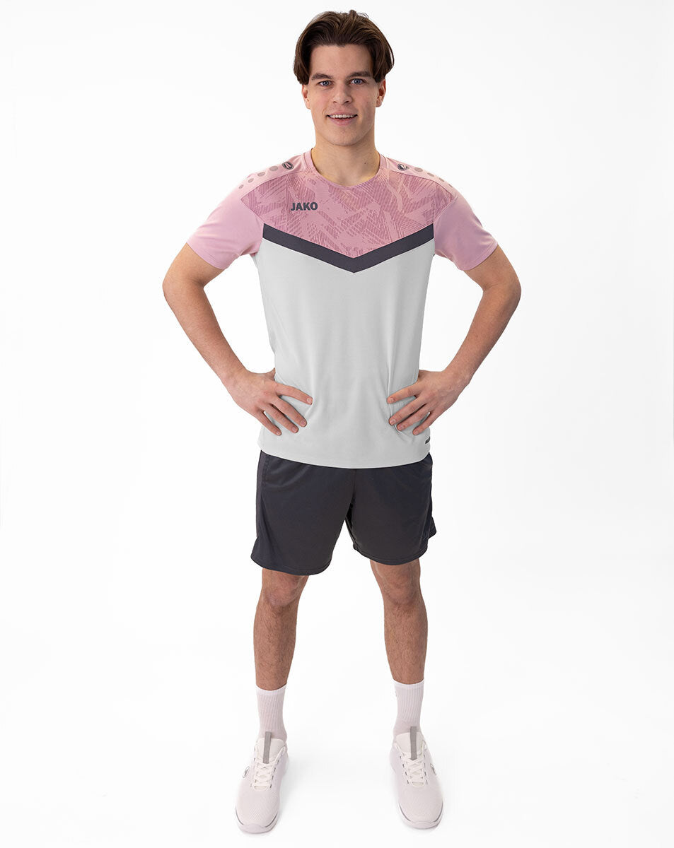 JAKO T-Shirt Iconic 6124 soft grey/dusky pink/anthra light