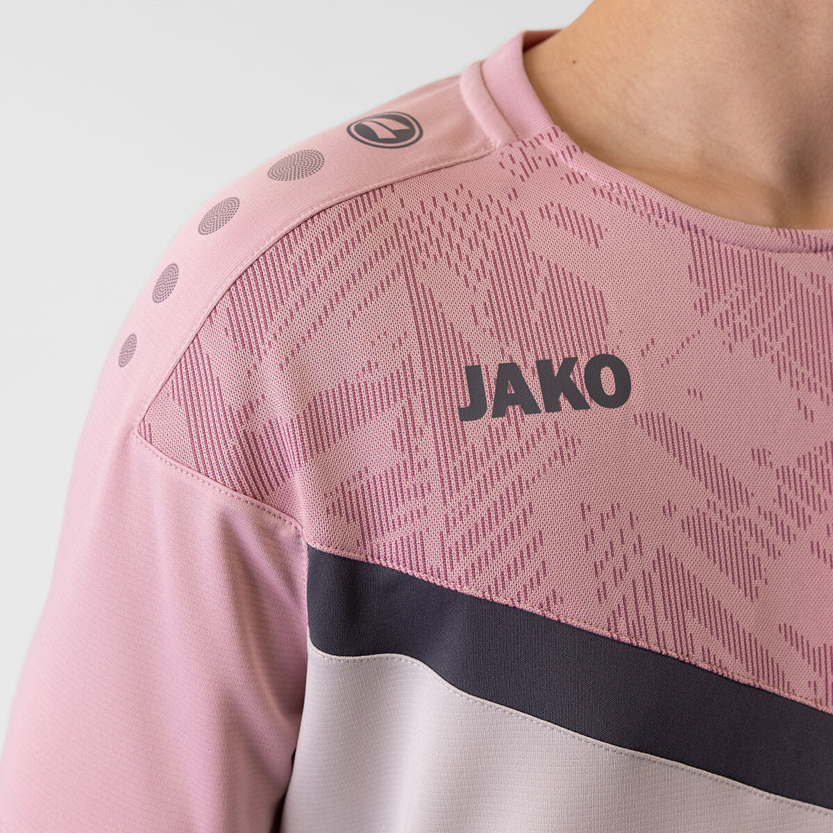 JAKO T-Shirt Iconic 6124 soft grey/dusky pink/anthra light