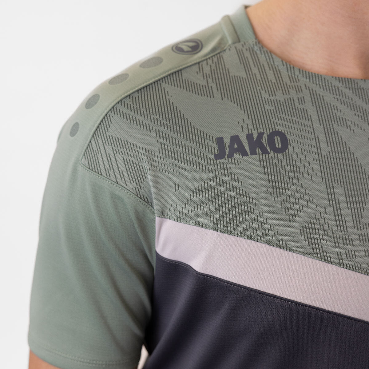 JAKO T-Shirt Iconic 6124 anthra light/mintgrün/soft grey