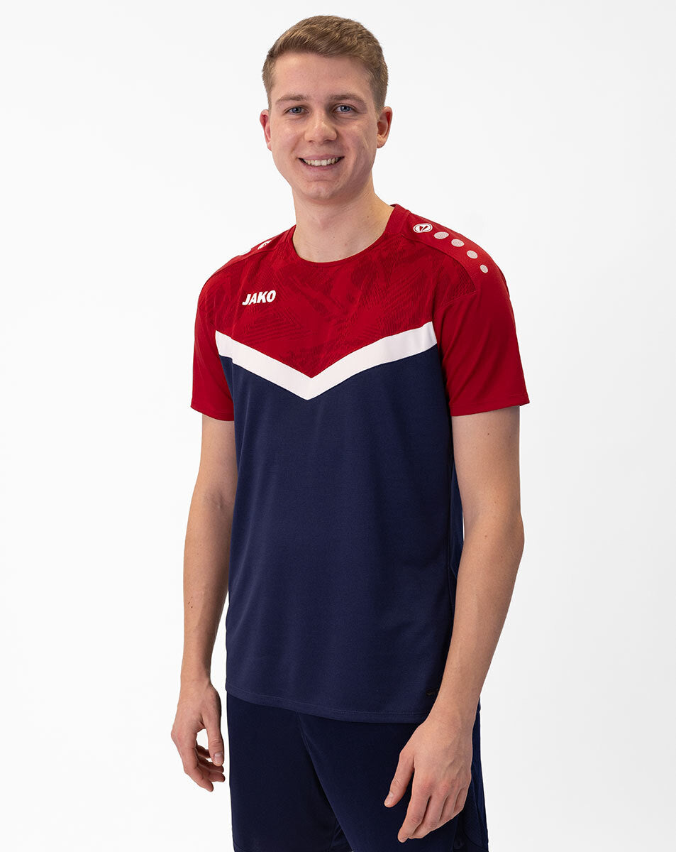 JAKO T-Shirt Iconic 6124 marine/chili rot