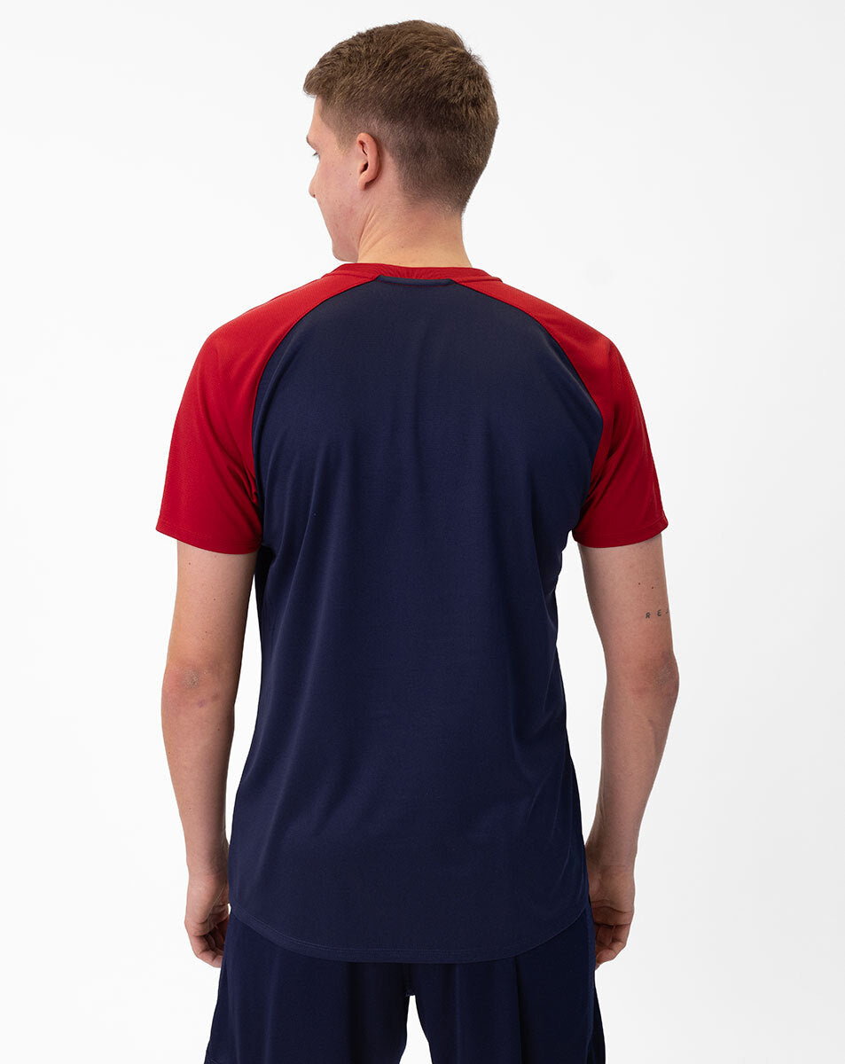 JAKO T-Shirt Iconic 6124 marine/chili rot