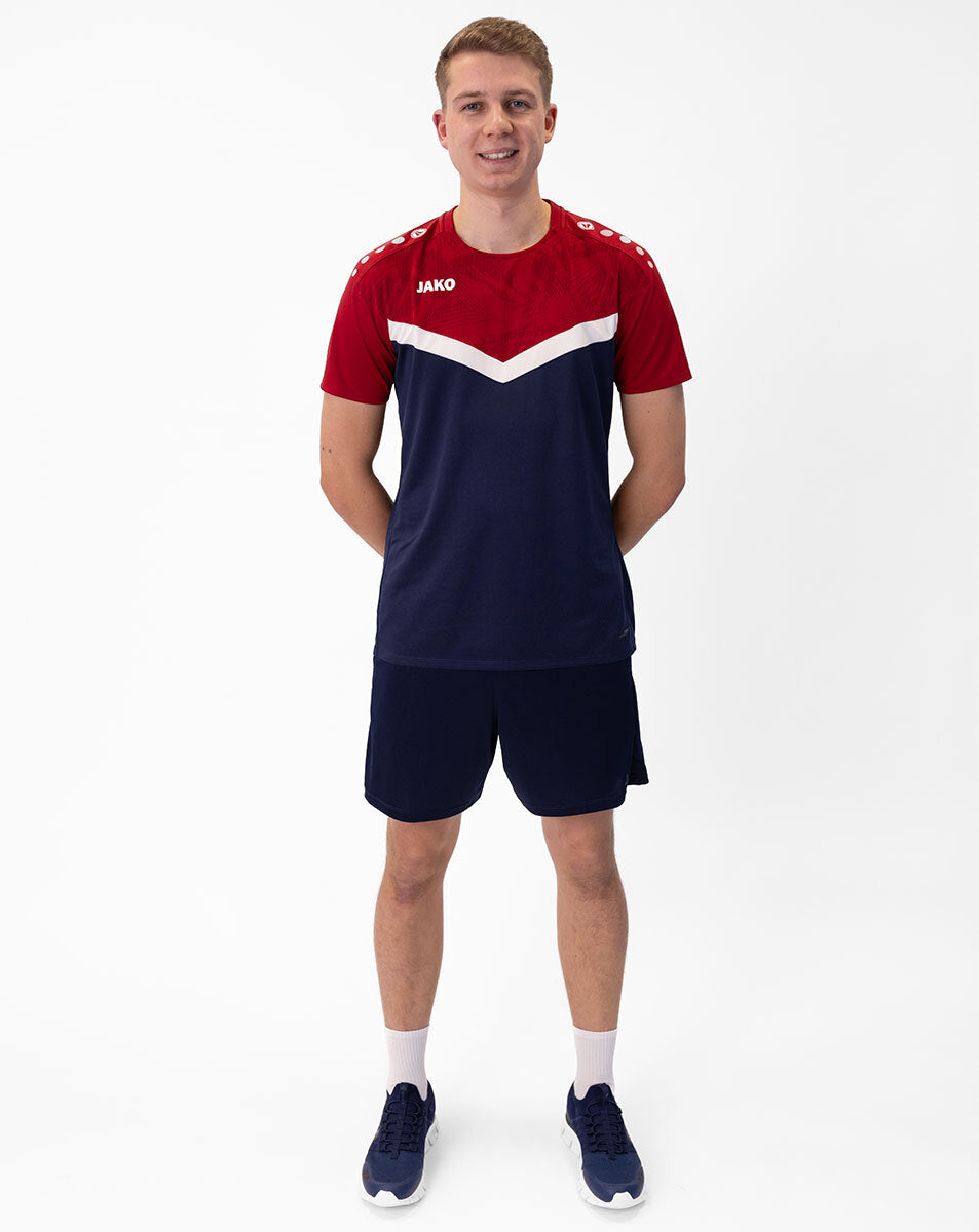 JAKO T-Shirt Iconic 6124 marine/chili rot