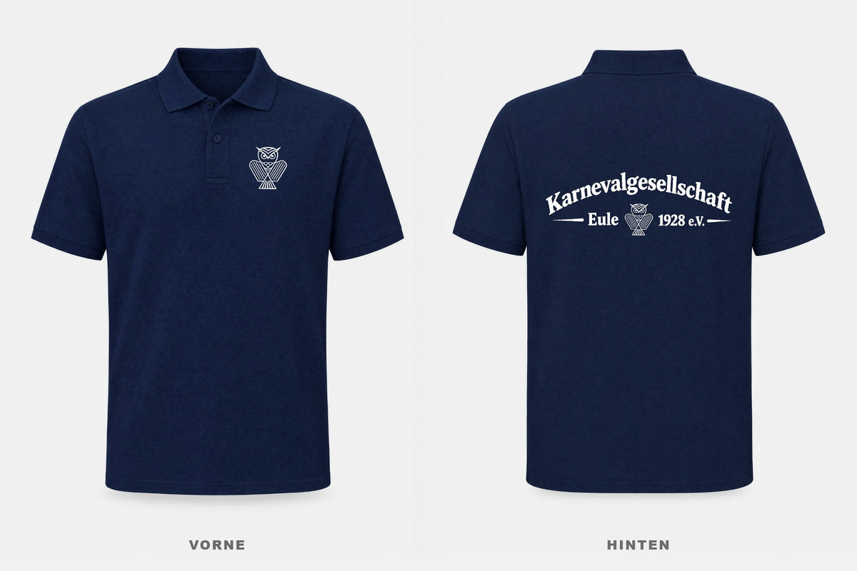 KG Eule 1928 Polo Navy vorne und hinten