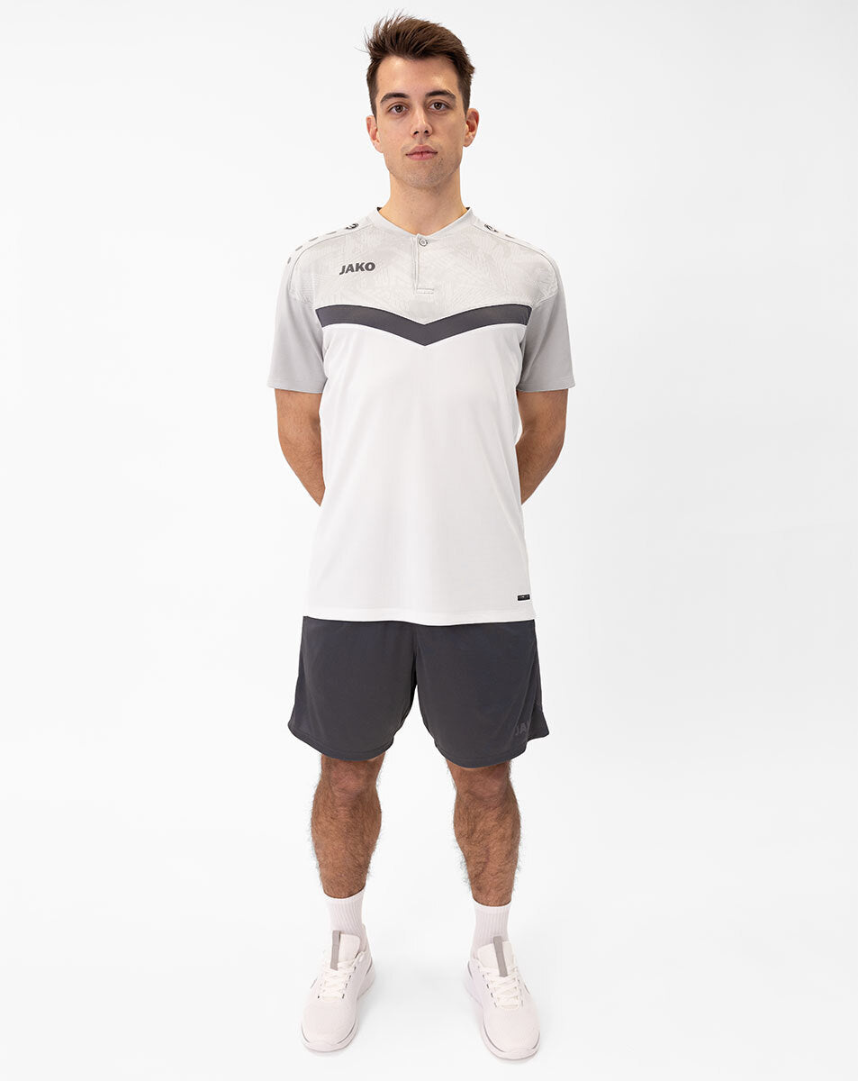 JAKO Polo Iconic 6324 weiß/soft grey/anthra light