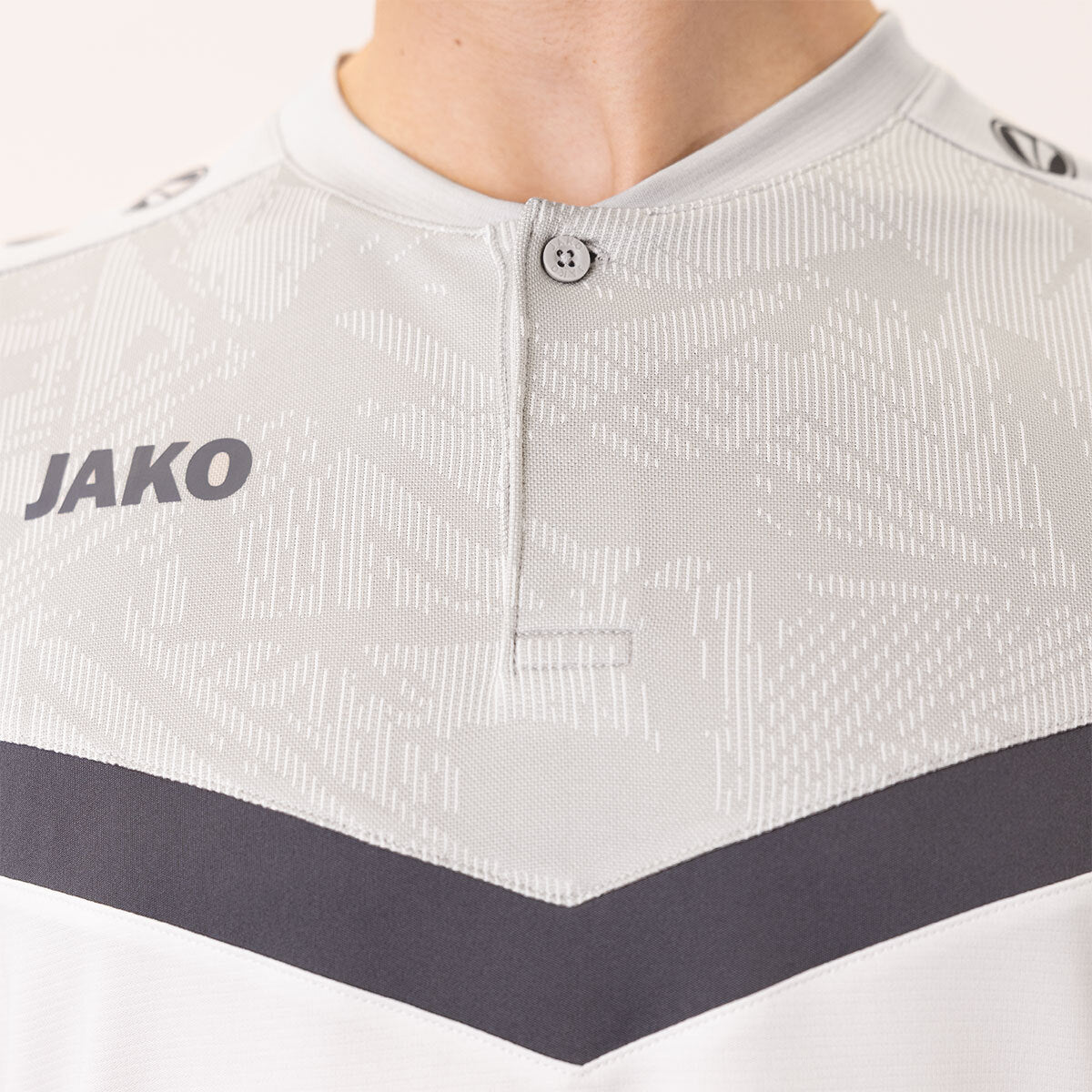 JAKO Polo Iconic 6324 weiß/soft grey/anthra light