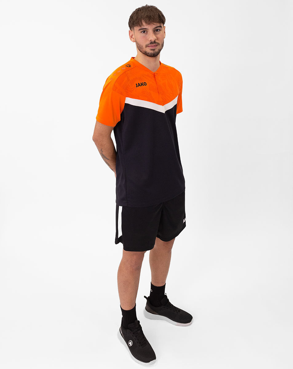 JAKO Polo Iconic 6324 schwarz/neonorange