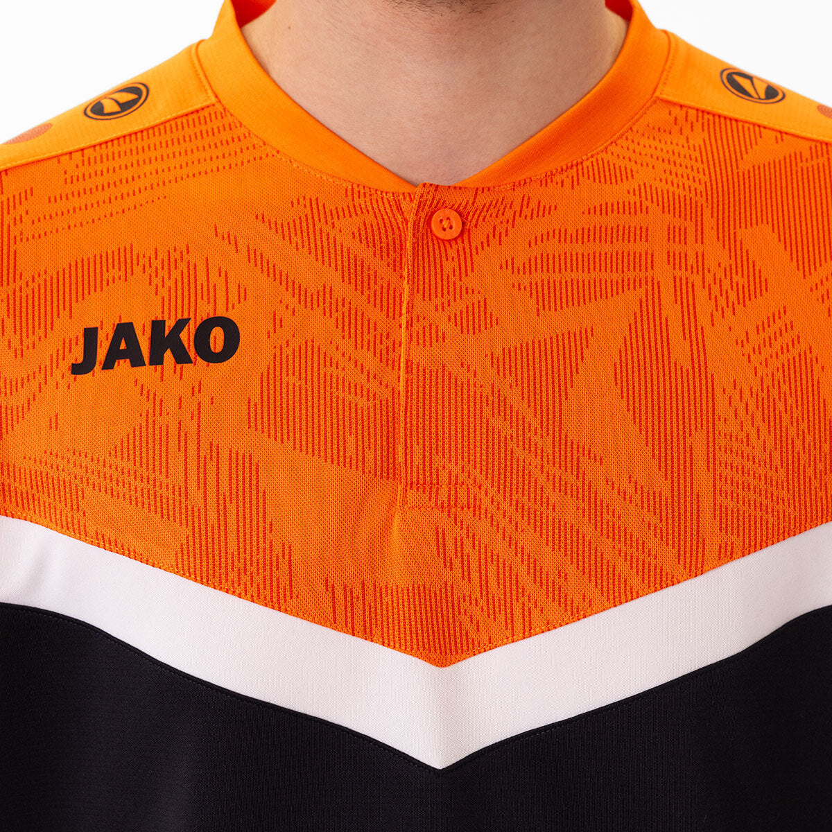 JAKO Polo Iconic 6324 schwarz/neonorange