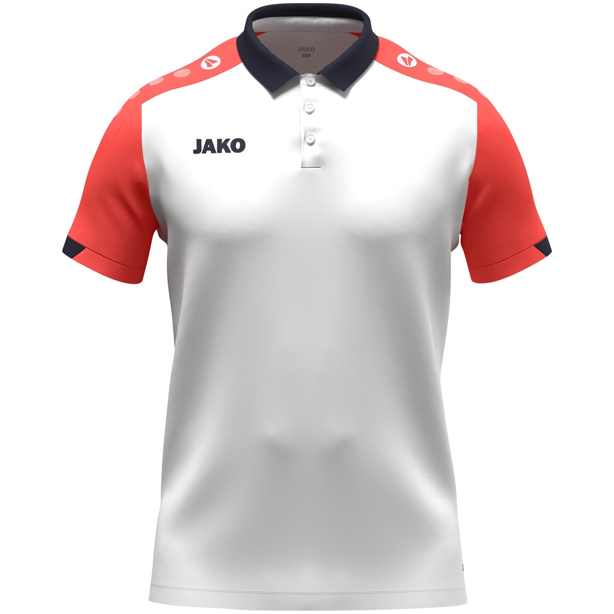 JAKO Polo Dynamic weiß/coral/marine