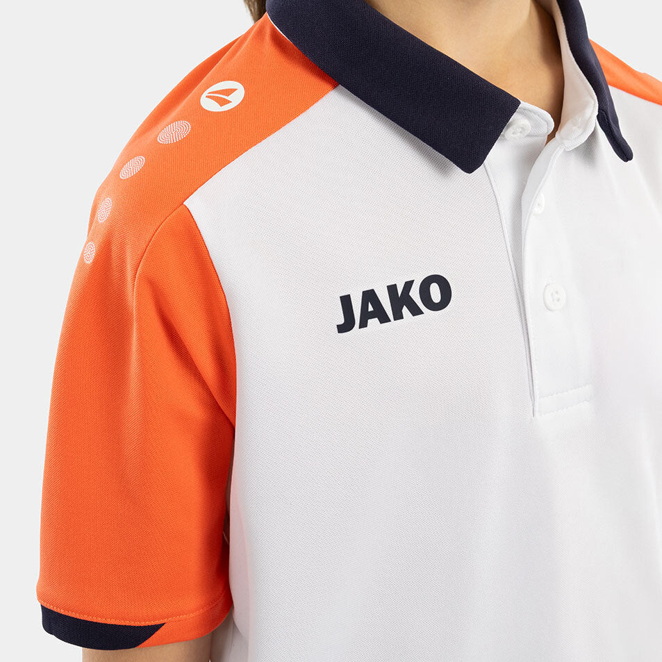 JAKO Polo Dynamic weiß/coral/marine