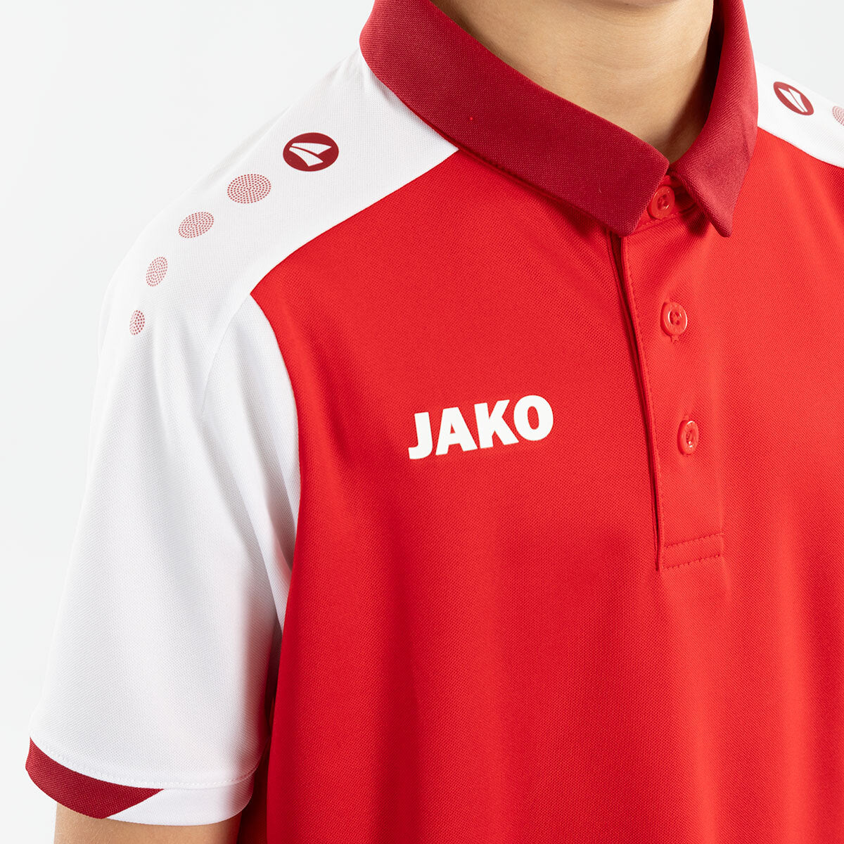 JAKO Polo Dynamic rot/weiß/dunkelrot