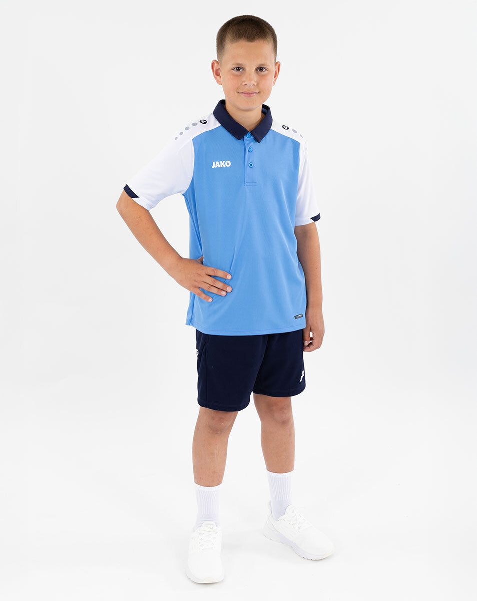 JAKO Polo Dynamic skyblue/weiß/marine