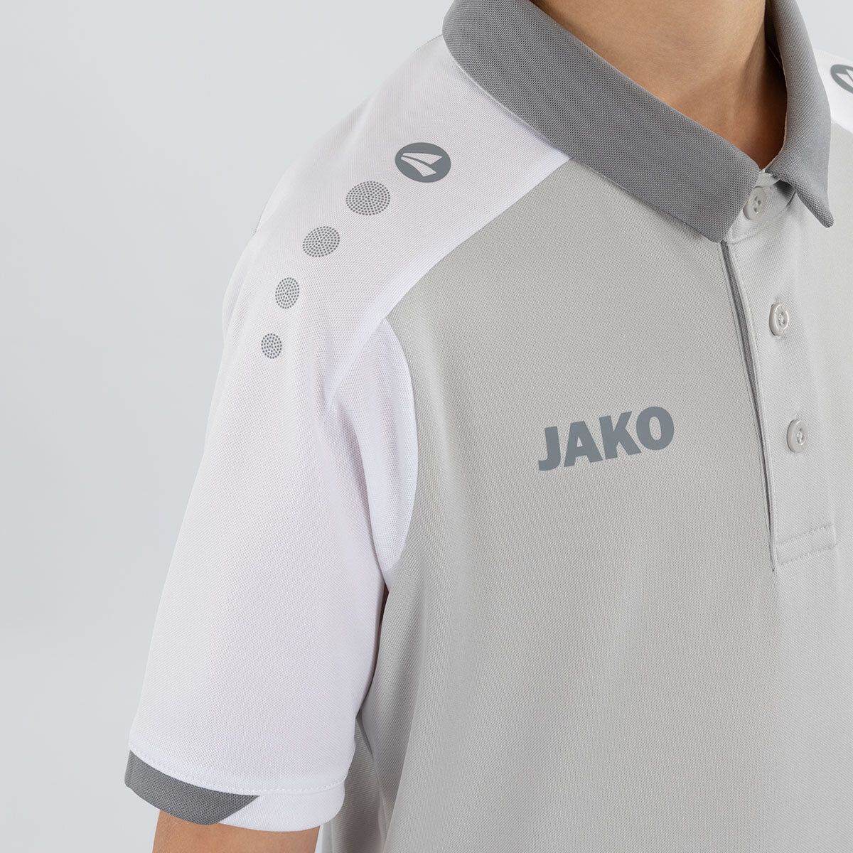 JAKO Polo Dynamic hellgrau/weiß/grau