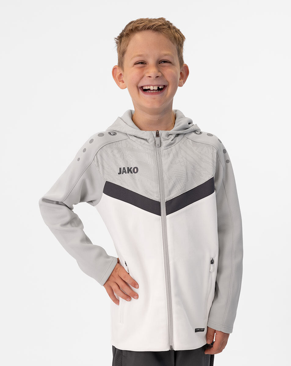 JAKO Kapuzenjacke Iconic 6824 weiß/soft grey/anthra light