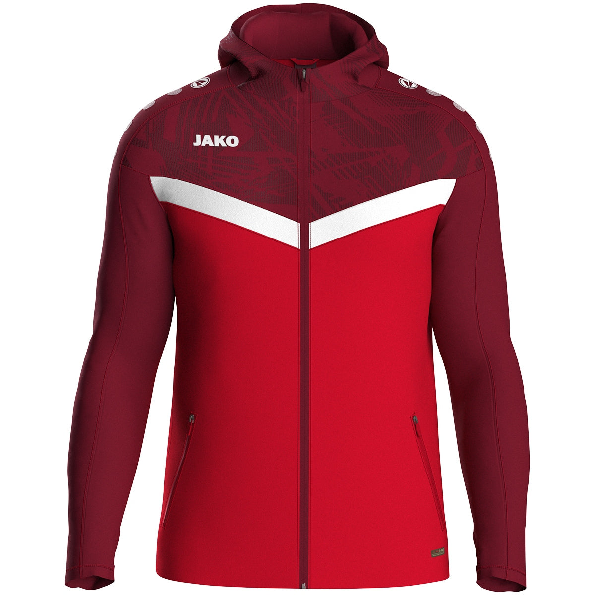JAKO Kapuzenjacke Iconic 6824 rot/weinrot