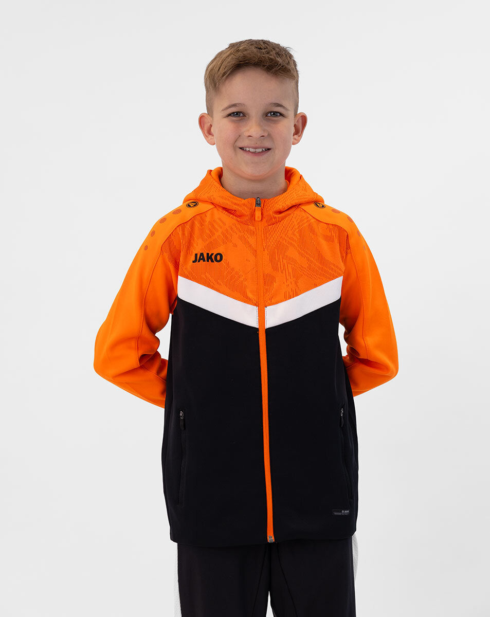 JAKO Kapuzenjacke Iconic 6824 schwarz/neonorange