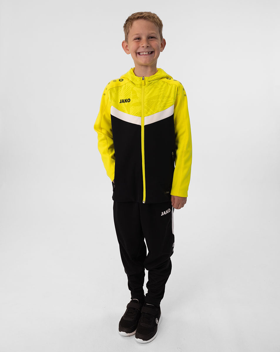 JAKO Kapuzenjacke Iconic 6824 schwarz/soft yellow