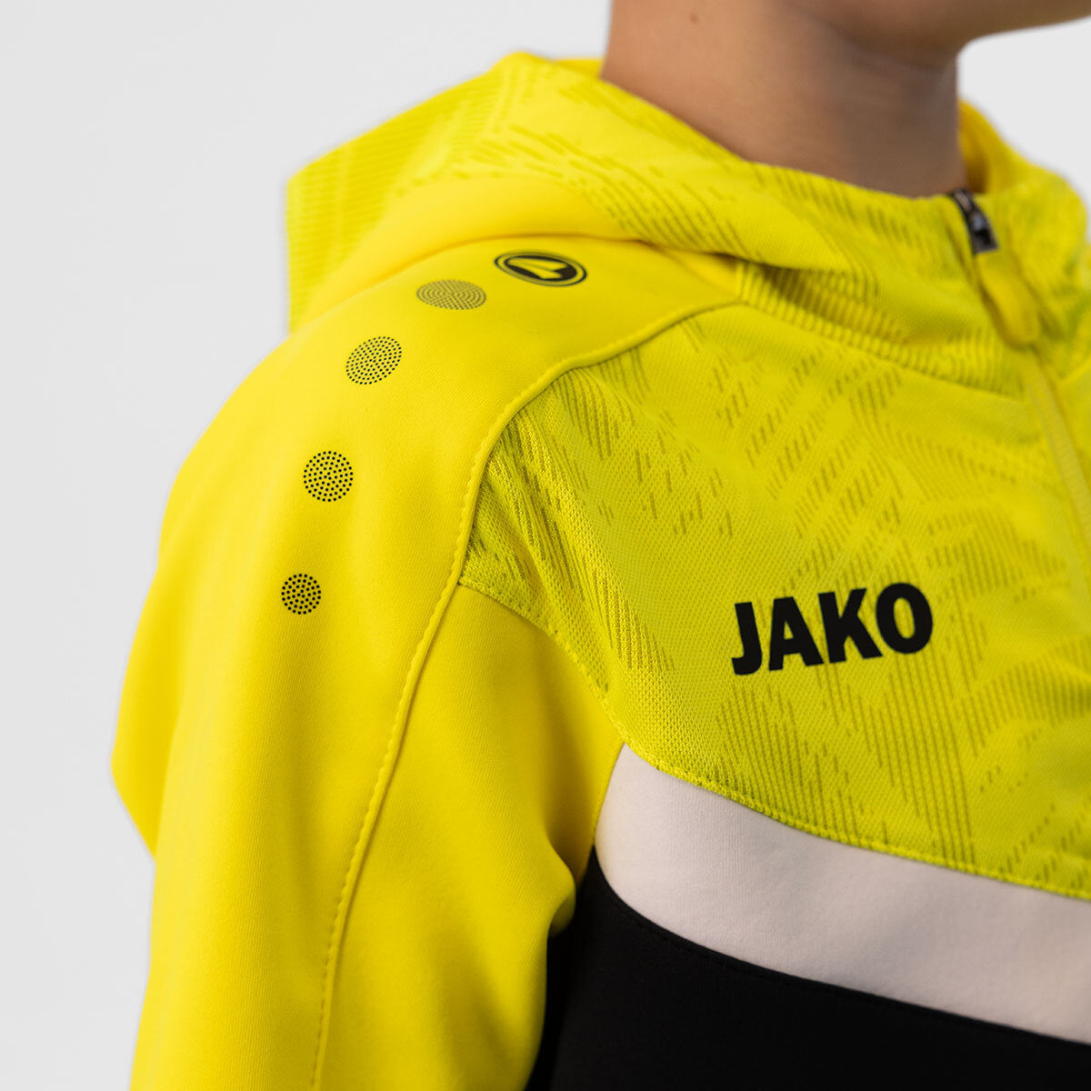 JAKO Kapuzenjacke Iconic 6824 schwarz/soft yellow