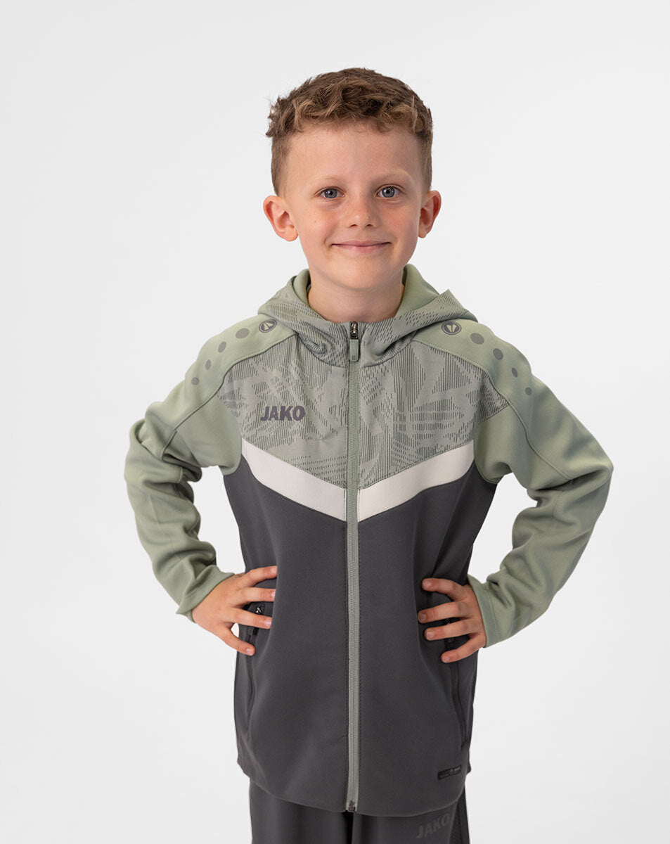 JAKO Kapuzenjacke Iconic 6824 anthra light/mintgrün/soft grey