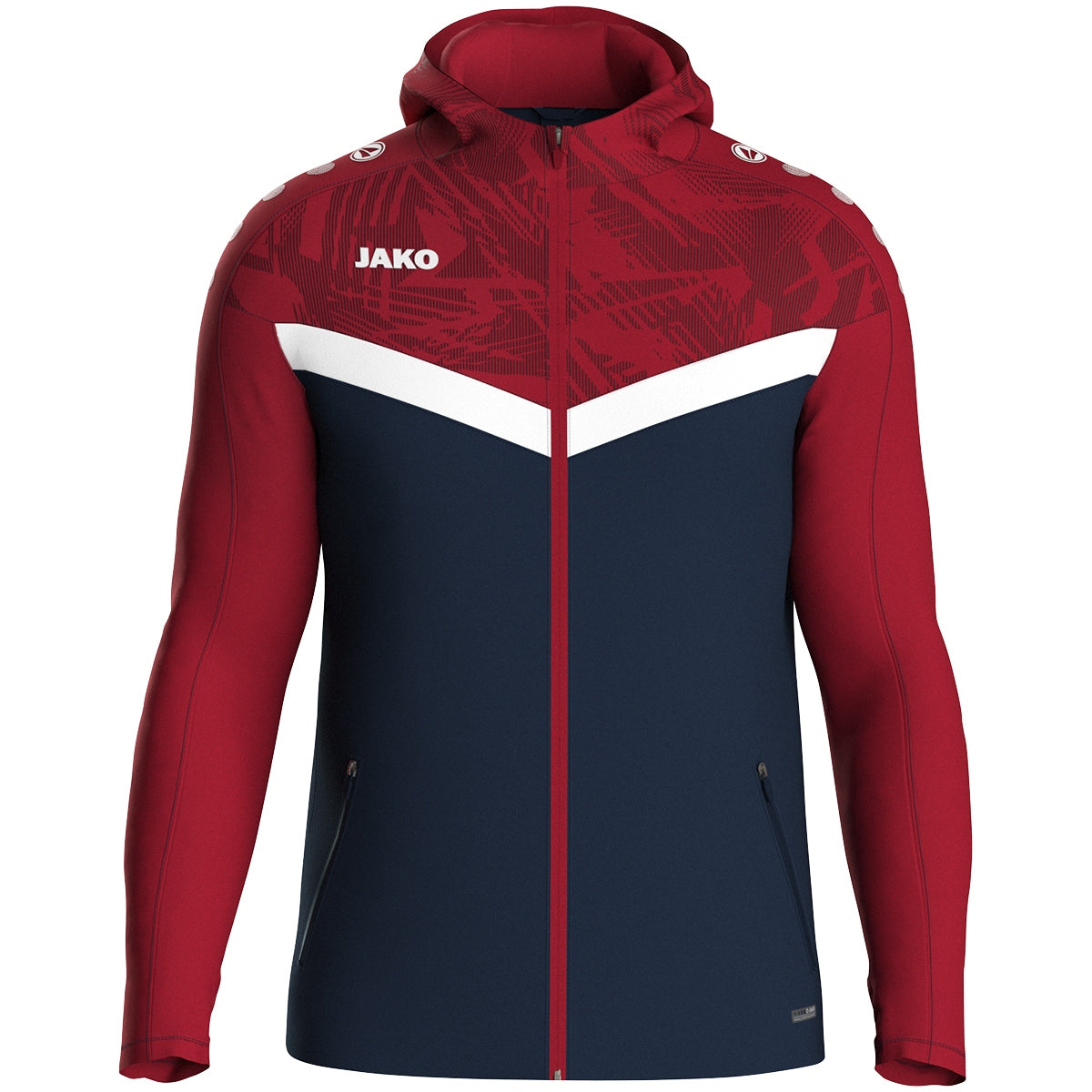 JAKO Kapuzenjacke Iconic 6824 marine/chili rot