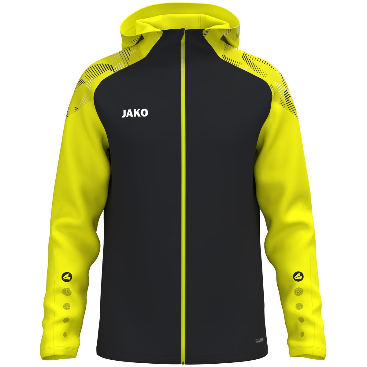 JAKO Kapuzenjacke Sonic schwarz/neongelb