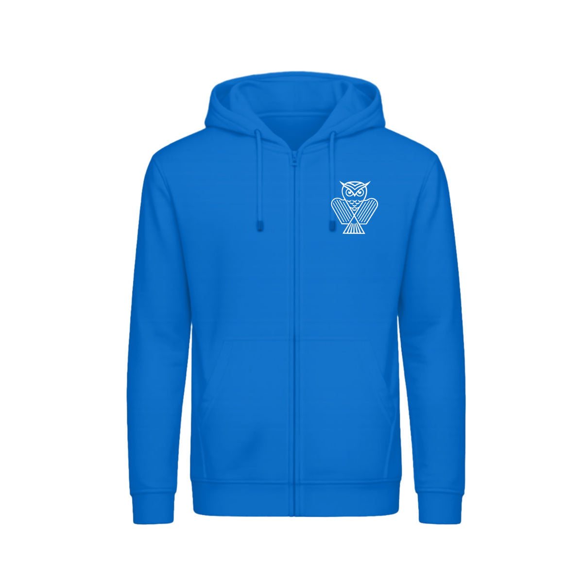 KG Eule Basic Hoodiejacke Heavy BYB – Intense Blue – Vorderseite