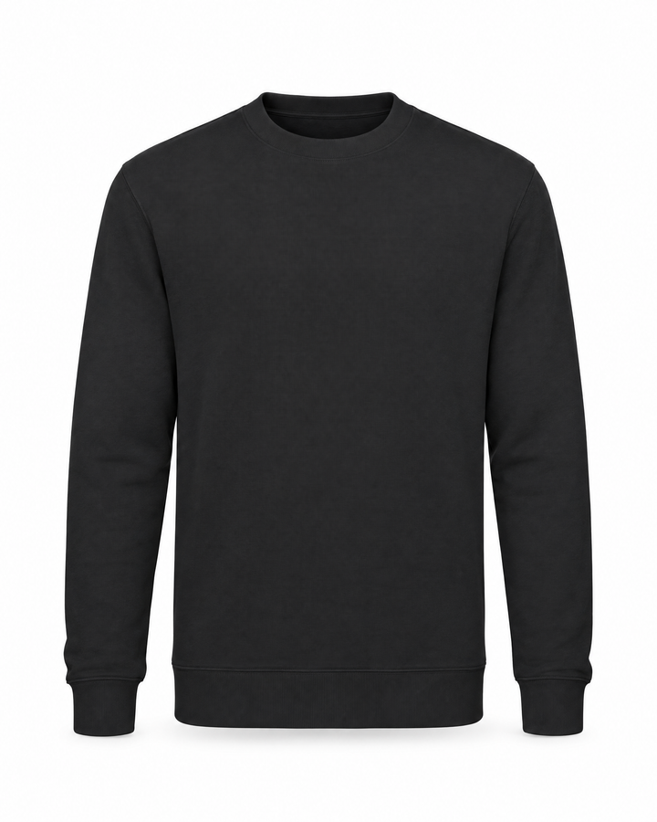 Sweat B&C Crew schwarz – Vorderansicht