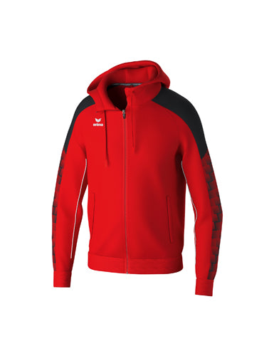 ERIMA EVO STAR Trainingsjacke mit Kapuze rot/schwarz – Vorderansicht