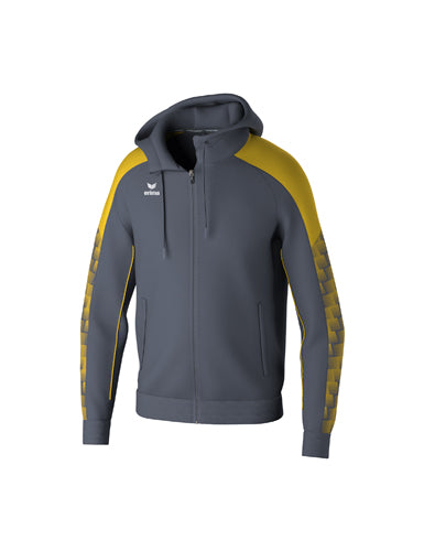 ERIMA EVO STAR Trainingsjacke mit Kapuze slate grey/gelb – Vorderansicht