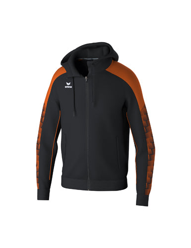 ERIMA EVO STAR Trainingsjacke mit Kapuze schwarz/orange – Vorderansicht