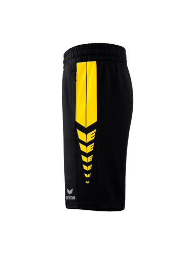 ERIMA Six Wings Worker Shorts schwarz/gelb – Seitenansicht