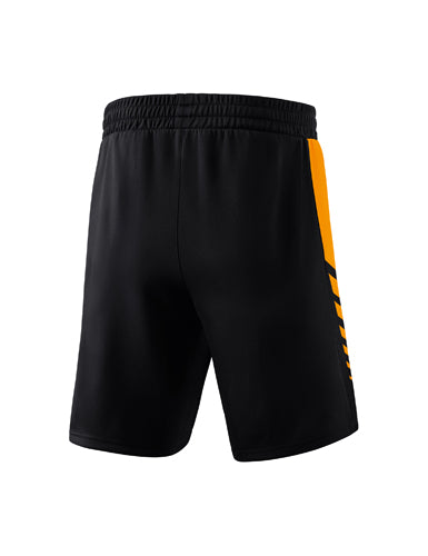 ERIMA Six Wings Worker Shorts schwarz/new orange – Rückansicht
