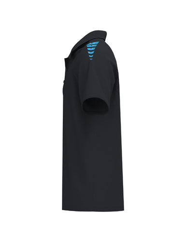 ERIMA CMPT Wings Poloshirt schwarz/curacao – Seitenansicht