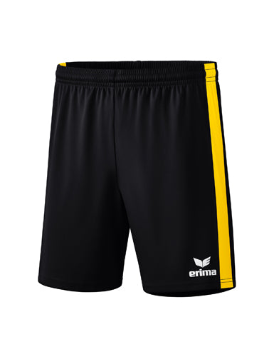 ERIMA Retro Star Shorts schwarz/gelb – Vorderansicht