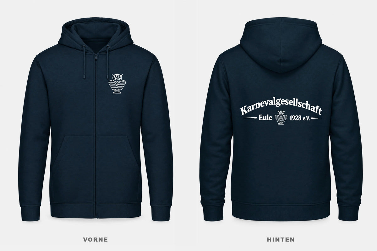 KG Eule 1928 Kapuzenjacke Navy vorne und hinten