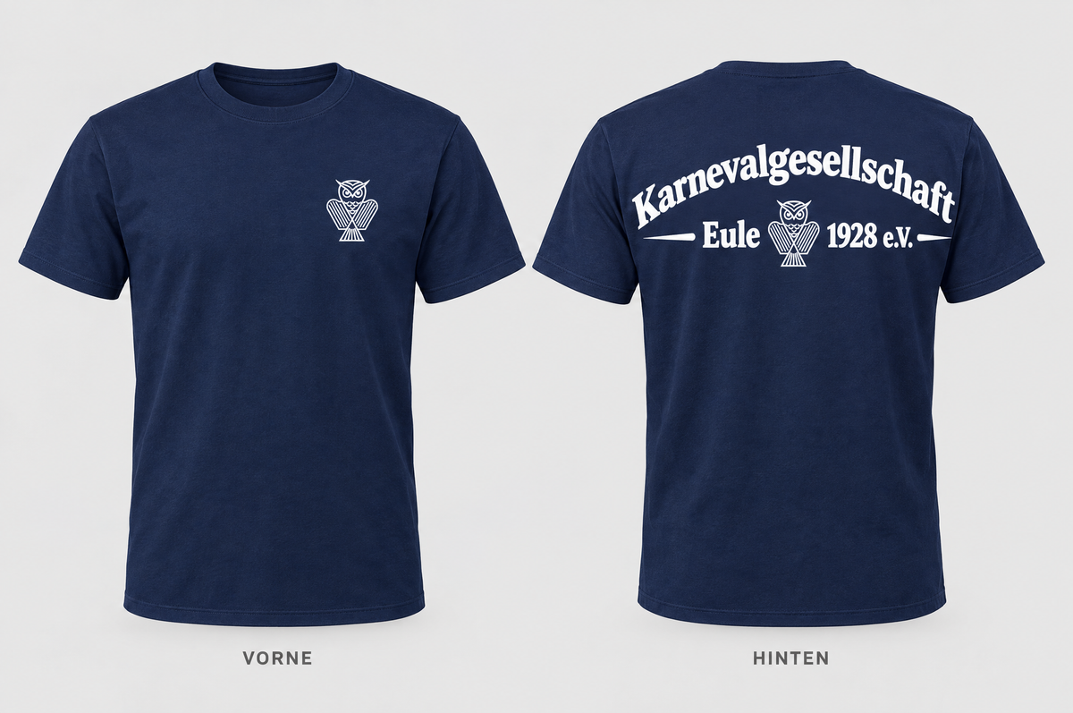 KG Eule 1928 T-Shirt Navy Motiv Klassisch – Vorder- und Rückseite