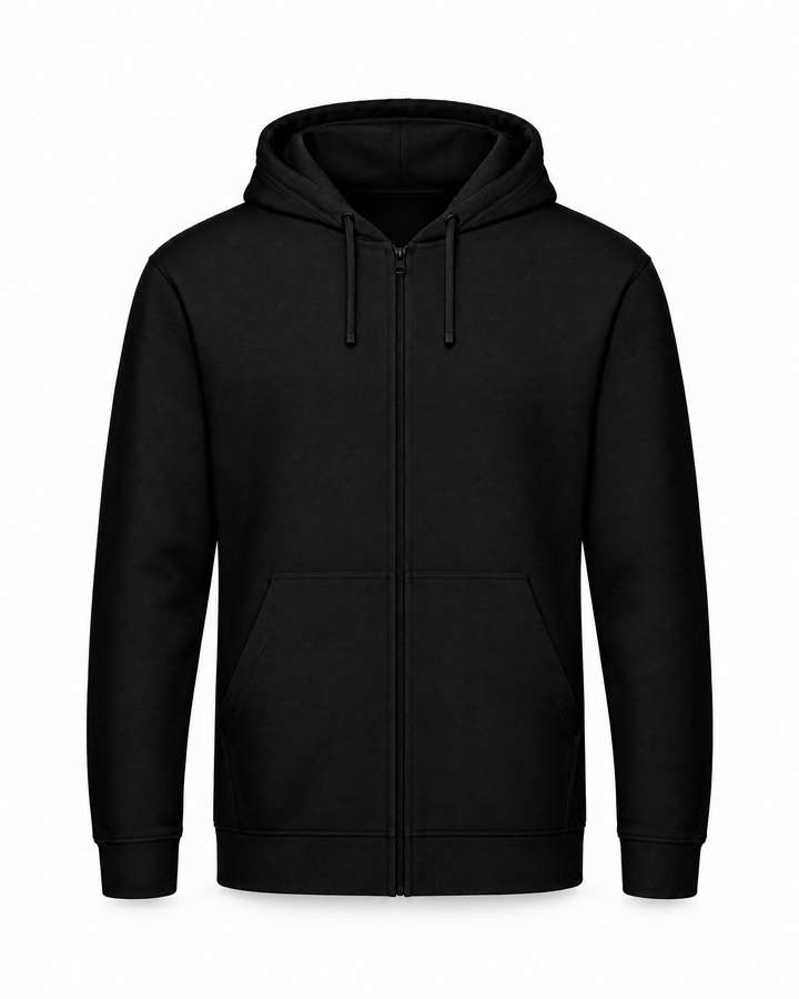 Hoodiejacke Just Hoods schwarz – Vorderansicht