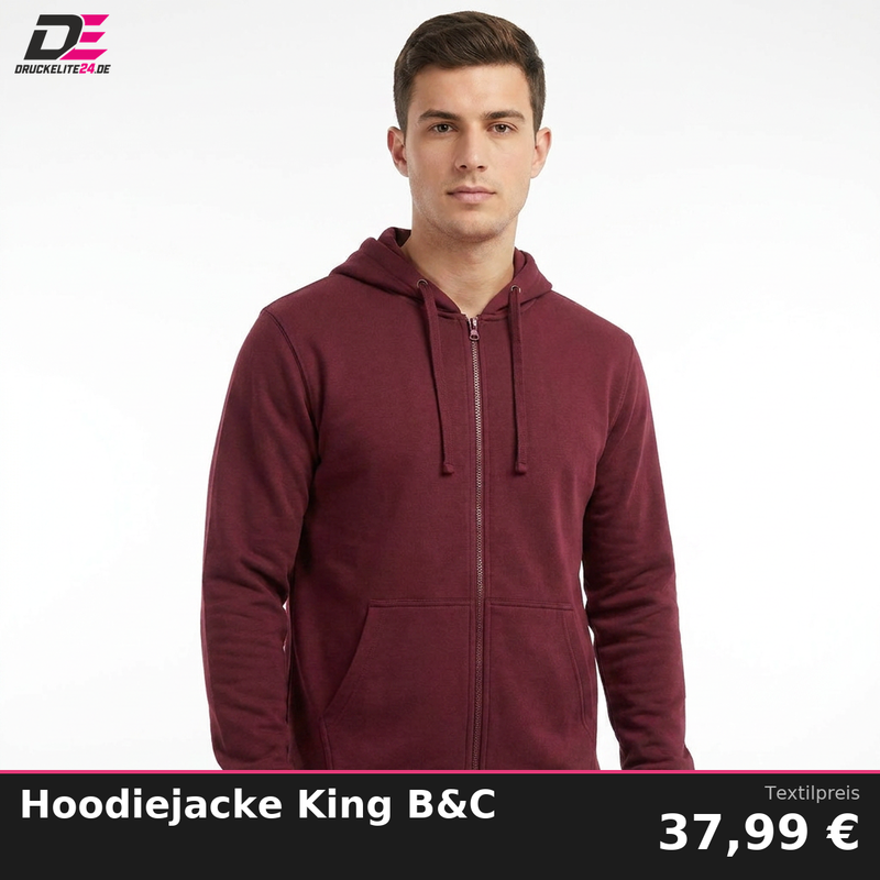 Hoodiejacke B&C King Zipped WU03K
