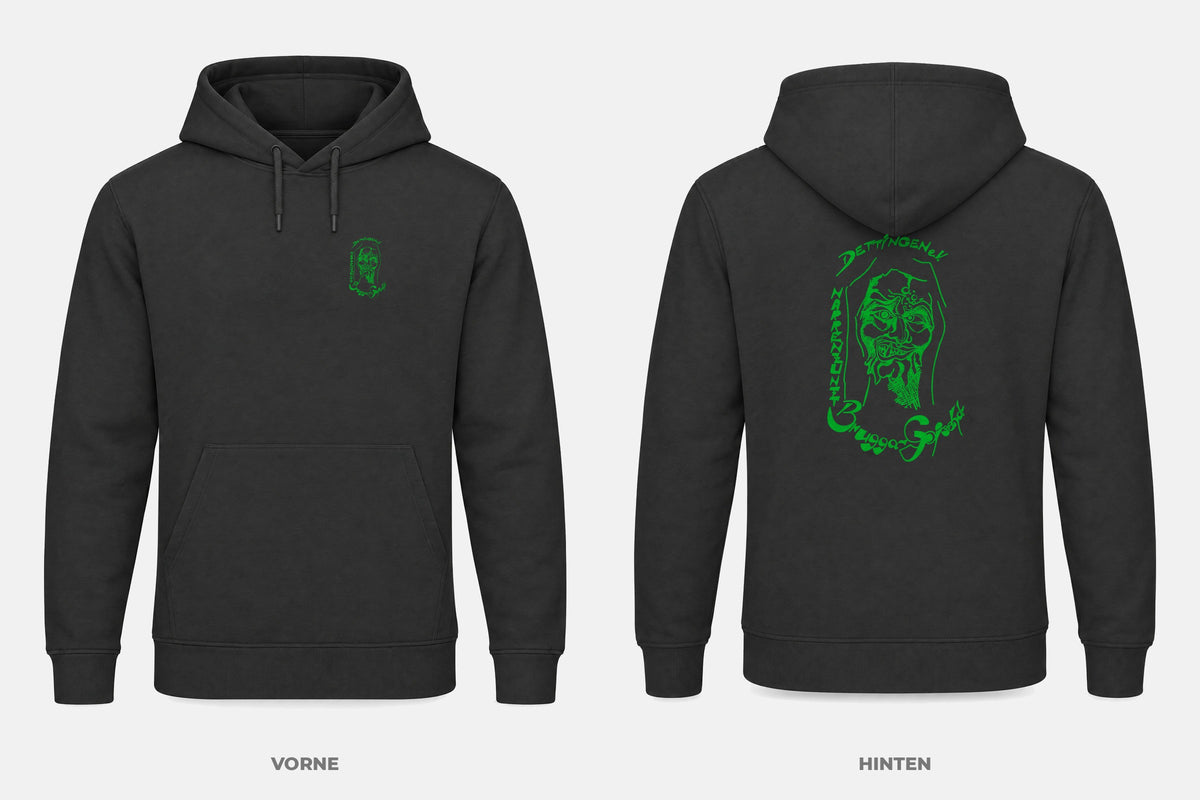 Narrenzunft Dettingen Hoodie schwarz vorne und hinten