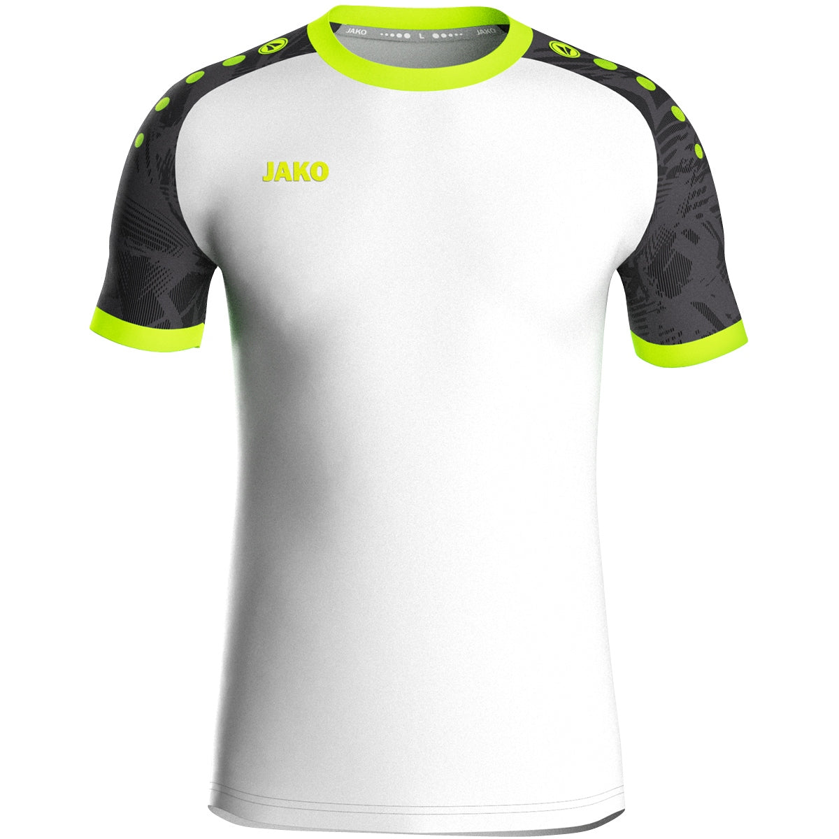 JAKO Trikot Iconic KA weiß/schwarz/neongrün