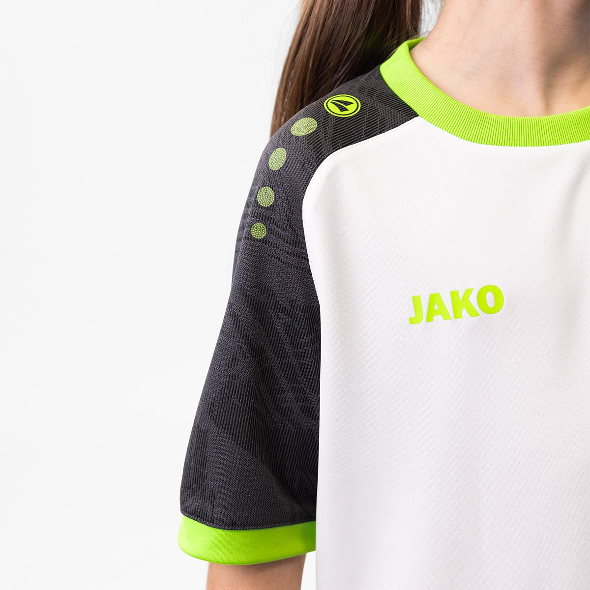 JAKO Trikot Iconic KA weiß/schwarz/neongrün