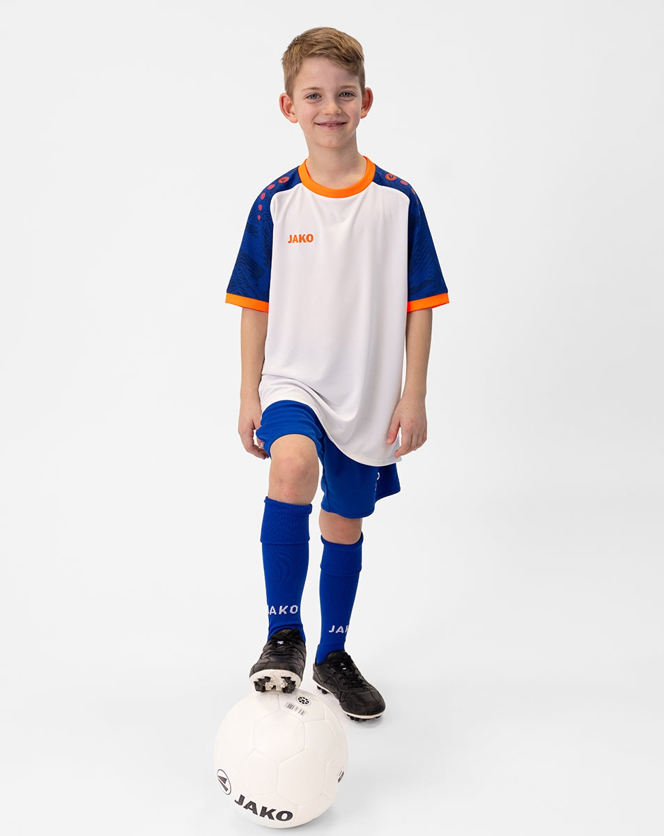 JAKO Trikot Iconic KA weiß/sportroyal/neonorange