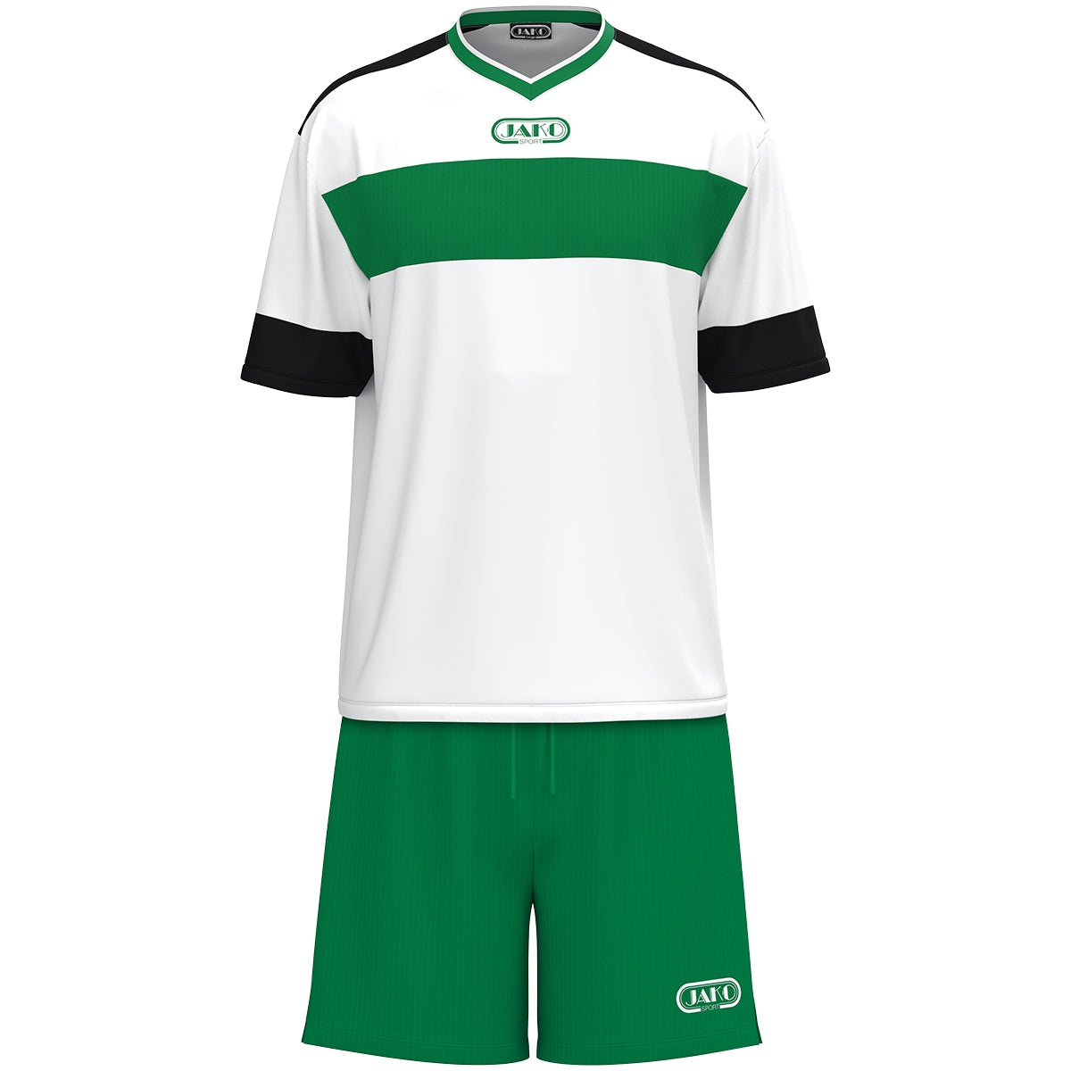 JAKO Trikot Club 92 KA weiß/sportgrün/schwarz