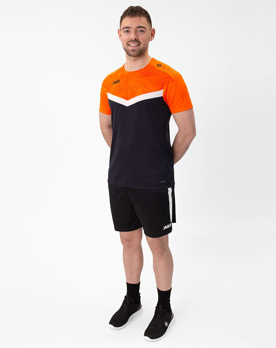 JAKO T-Shirt Iconic 6124 schwarz/neonorange