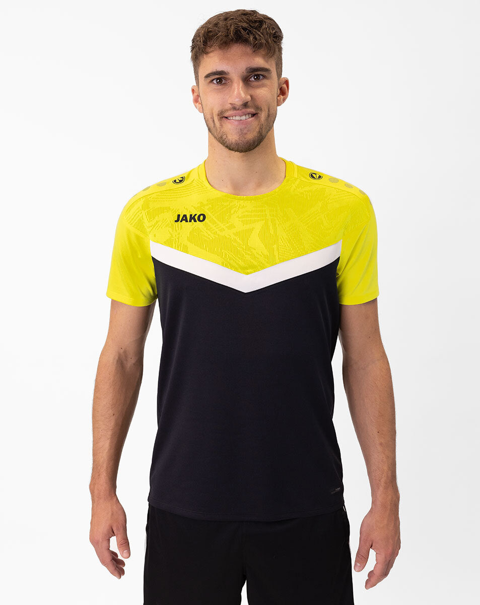 JAKO T-Shirt Iconic 6124 schwarz/soft yellow