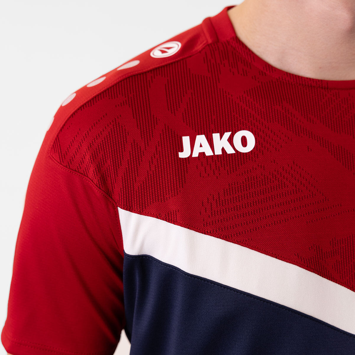 JAKO T-Shirt Iconic 6124 marine/chili rot