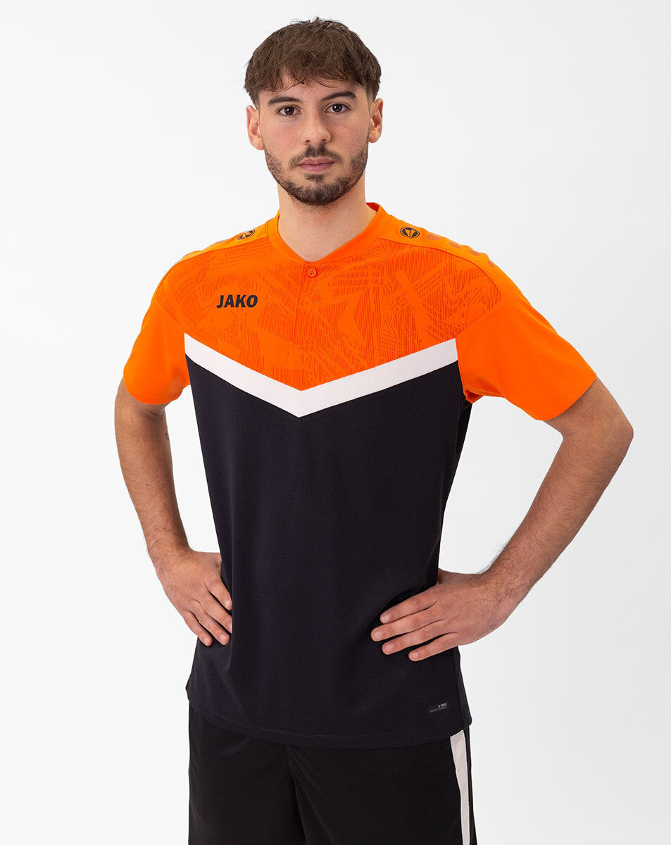 JAKO Polo Iconic 6324 schwarz/neonorange