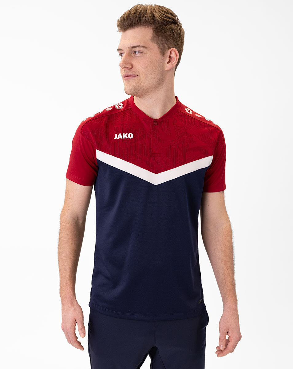 JAKO Polo Iconic 6324 marine/chili rot