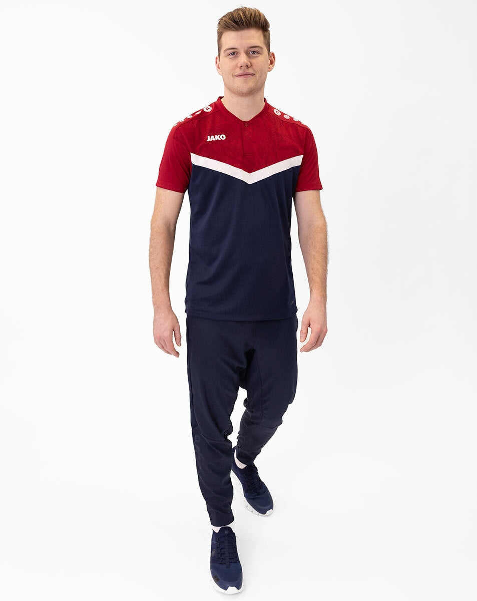 JAKO Polo Iconic 6324 marine/chili rot